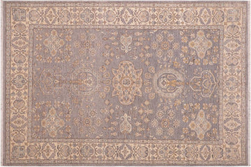 handmade Traditional Kafkaz Chobi Ziegler Gray Beige Hand Knotted RECTANGLE 100% WOOL area rug 6 x 9